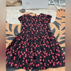 Crewcuts Black and Red Cherry Print Kids Dress